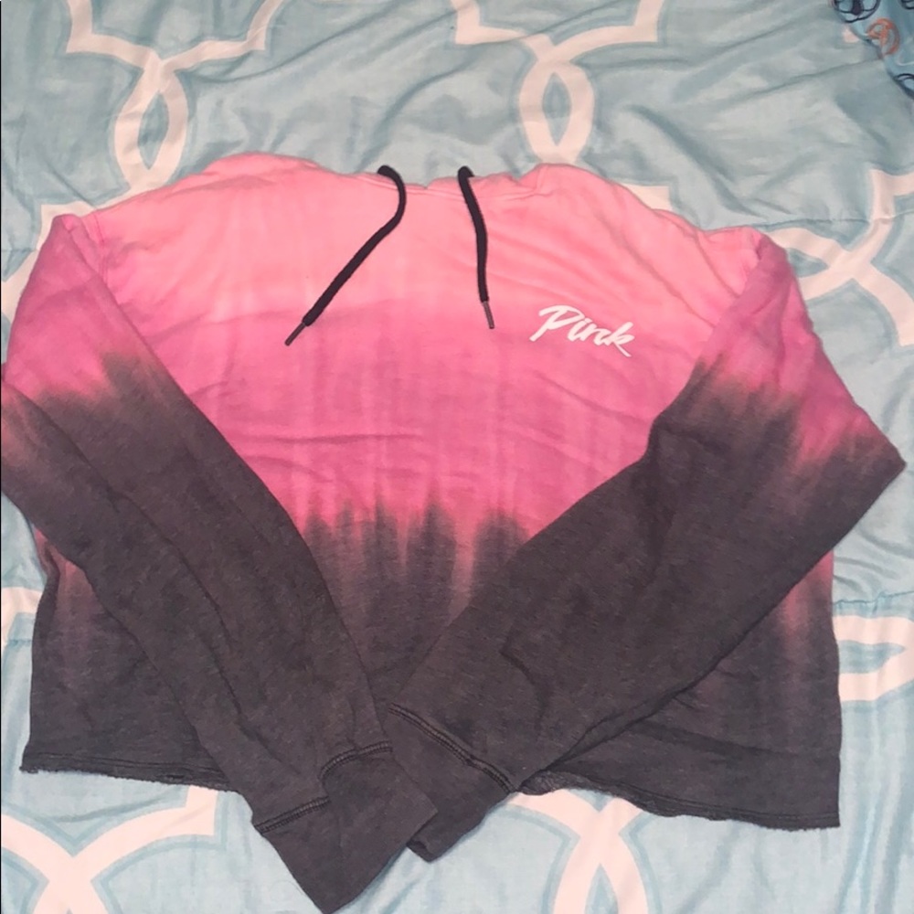 PINK Cropped Ombré Hoodie